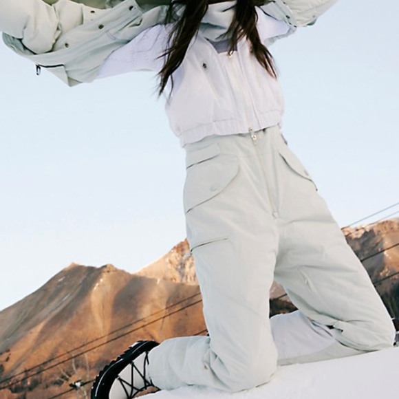 Free People Pants - Free People Movement Around The Block Bib Salt Water Combo